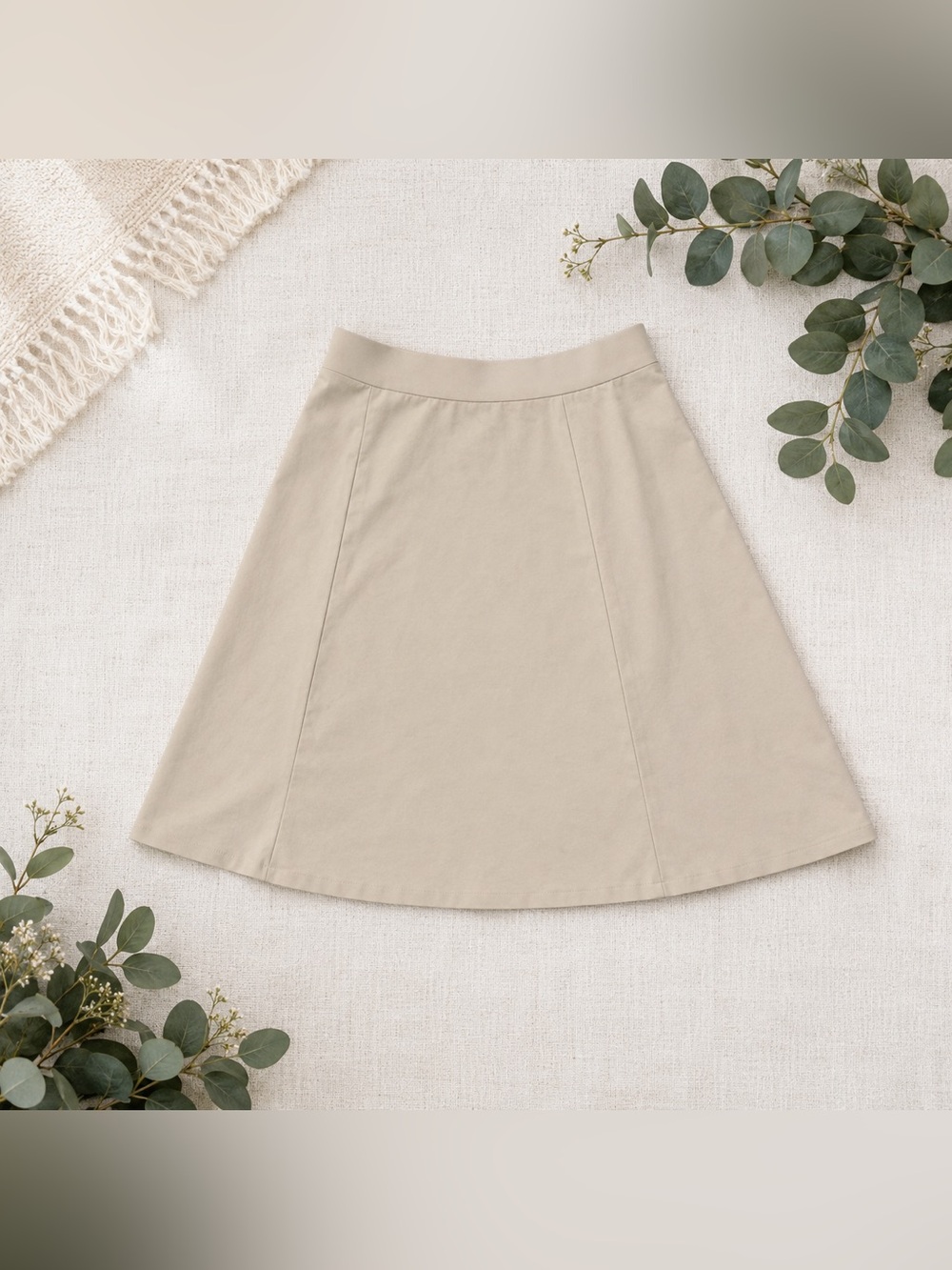 Classic Cotton A-Line Skirt | Neutral Everyday Staple | Effortless Style